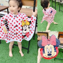 Export UK Minnie children raincoat cute cartoon short poncho kindergarten waterproof raincoat with storage bag