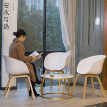 European solid wood chair Simple backrest chair Modern coffee chair Innovative leisure household dining chair Fashion hotel chair