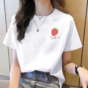 纯棉短袖t恤夏季女薄款休闲北海道草莓上衣