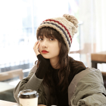 Wool hat children autumn and winter Korean fashion Joker tide Japanese plus velvet padded knitted warm moon cap