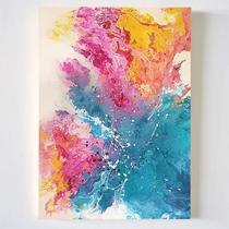 Color abstract large format decorative painting frameless painting cafe karaoke room sound-absorbing oil canvas painting custom