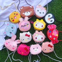 Candy Lei artifact childrens bag rabbit shoulder bag PU girl wild cartoon cat rabbit zipper leather bag