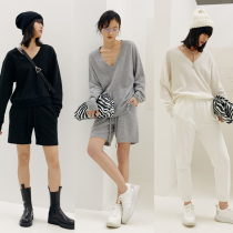 MADEINAM Xinjiang Combed Cotton 1oo% Goat Cashmere Tip Athflow Style Sweater Set Top Shorts