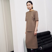 MADEINAM2020 early autumn new heavy hammer pattern free ironing box blazer asymmetrical waist line skirt