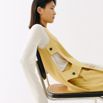 MADEINAM flower yarn cassava bony rib double-sided knitted hollow vest wide leg trousers