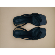 MADEINAM2020SS Balance comfort and design with cowhide low-heeled sandals Black