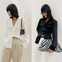 MADEINAM Japan imported Mitsubishi double-sided acetic acid_triacetic acid French lazy long sleeve shirt