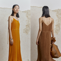 MADEINAM 2020 summer new heavy three-dimensional pleated simple design wave hem dress