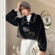 2021 Winter new velvet mink coat female whole Marten young Haining mink fur coat short