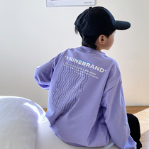 JUSTIN children Spring texture middle child loose T-shirt base shirt boys T-shirt long sleeve foreign Spring and Autumn Tide