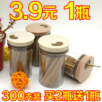 Natural bamboo toothpick Disposable household single and double-headed environmental protection carbonized toothpick Hotel restaurant portable boxed fruit sign