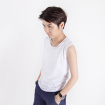 Biku solid color summer sports breathable les cotton vest size t tie chest bandage reinforced body shaping underwear