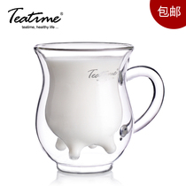 teatime calf Cup Milk Cup with lid all hand made double large capacity breakfast cup water Cup