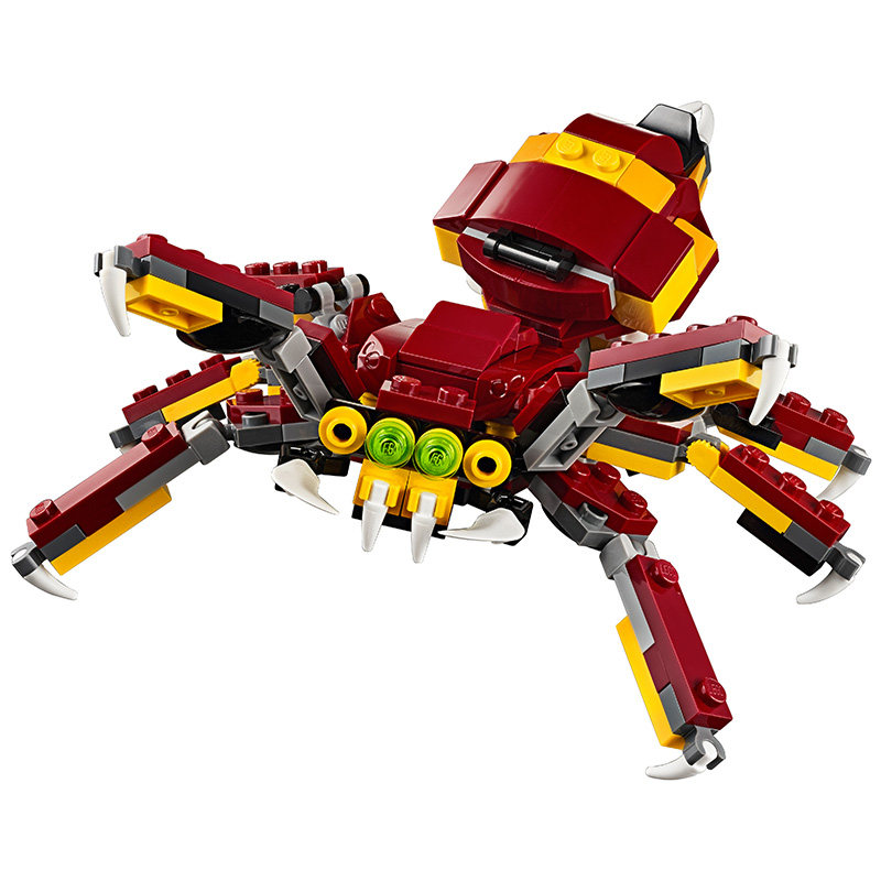 2018乐高积木百变三合一儿童男孩子拼装玩具恐龙神秘怪兽31073