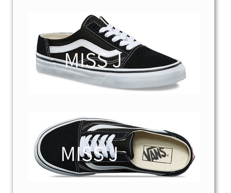 【金小姐】vans经典黑白old skool 半跟情侣帆布鞋vn0a3mus6bt_7折