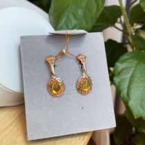 Russia imported natural amber flower pearl earrings ear buckle 925 silver plated purple gold Lucy brand spot Russian signature