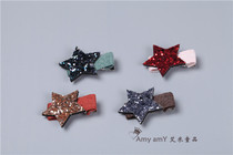 South Korean children sequin stars Stars Hair Clip Little Girl Glitter Pink Solid Liu Haiclip Baby 100 Hitch Hairpin Ornament