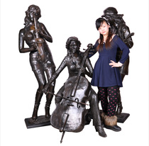 Hotel decoration modern bar KTV Hotel beauty blowing pulling and singing copper beauty crafts European style ornaments large