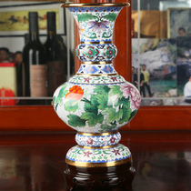 Beijing Jingtai Blue Vase 12 Inch Butterfly Flower Mushroom Pendulum with Pinch Enamel Foreign Affairs Business Conference Gift souvenirs