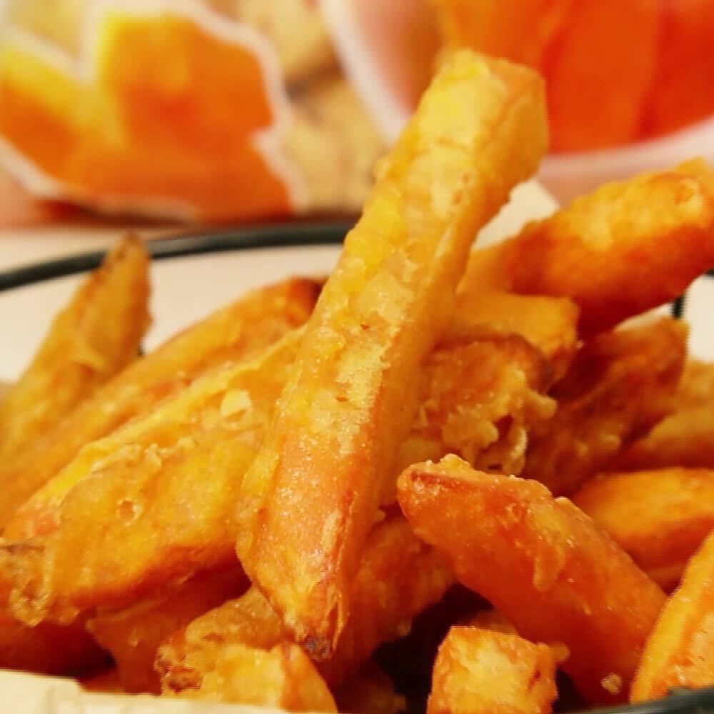 1kg三统万福地瓜条油炸小吃半成品整箱批发夜市小吃摆摊半成品