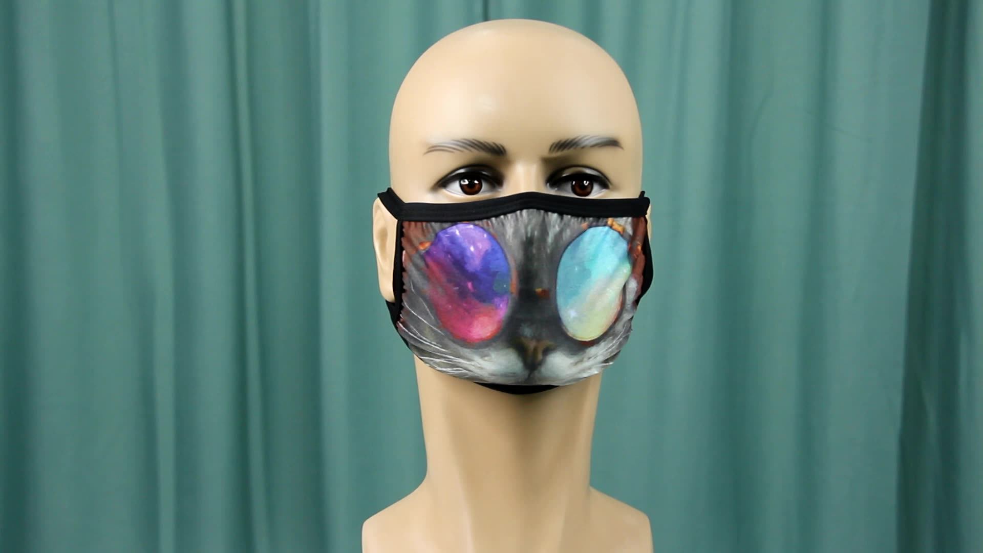 colorful funny decorated windproof facial decorations mask for