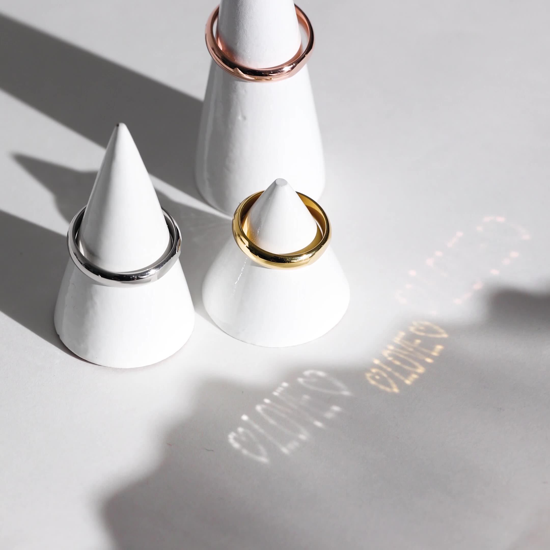 抖音同款天荒地老衍光投影戒指女纯银网红love指环时尚黑科技尾戒