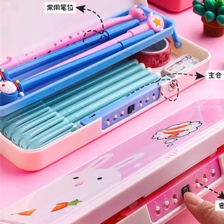 密码文具盒 抖音同款小学生铅笔盒女公主笔盒多功能锁文具盒笔盒