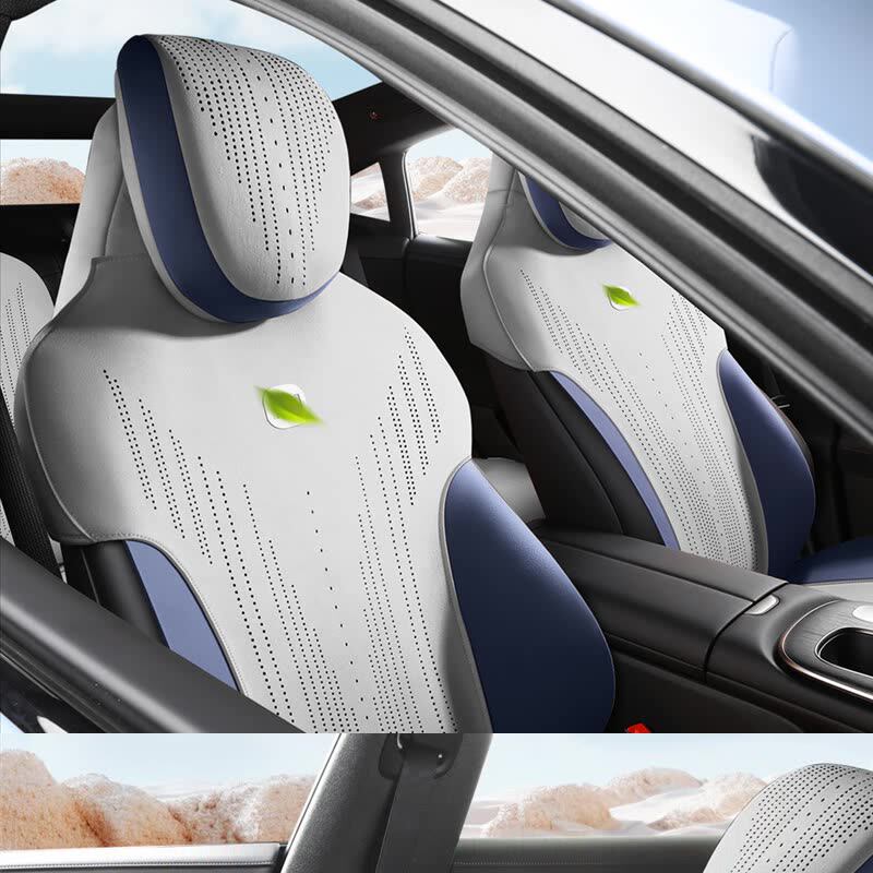 小米su7汽车座套翻毛皮马鞍垫一车一版专车专用坐垫通风透气打孔