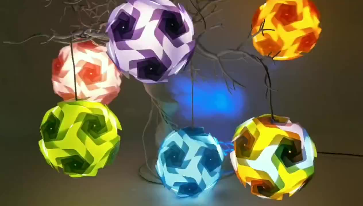 塑料手提灯笼幼儿园儿童元宵灯 中秋diy手工花灯拼接材料发光灯笼