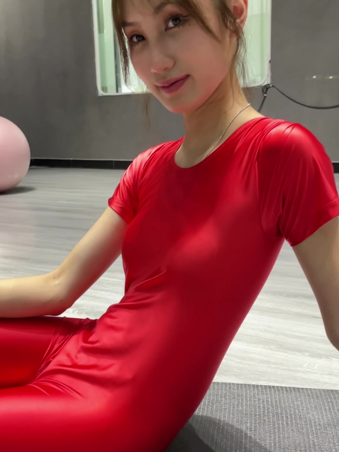 艺术体操服瑜伽弹力光泽紧身衣塑身健美运动全包连体衣裤女长袖连