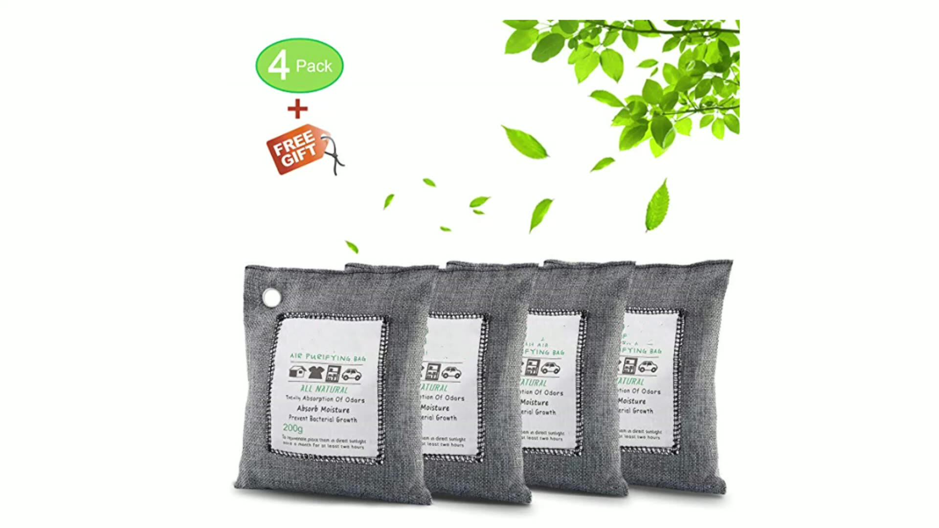 bag bamboo charcoal air purifying deodorizer bags 4 pack set for