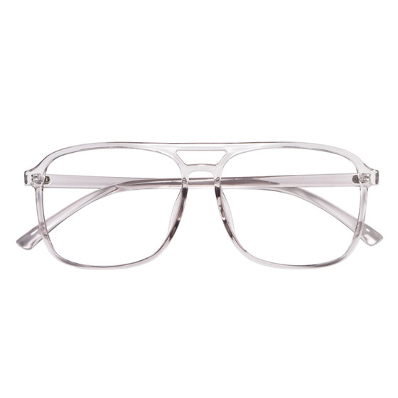 Transparent glasses for men's anti blue light radiation myopia glasses show slimming and small face, can be matched with myopia degree, double beam large frame, trendy Transparent glasses for men's anti blue light radiation myopia glasses show slimming and small face, can be matched with myopia degree, double beam large frame, trendy