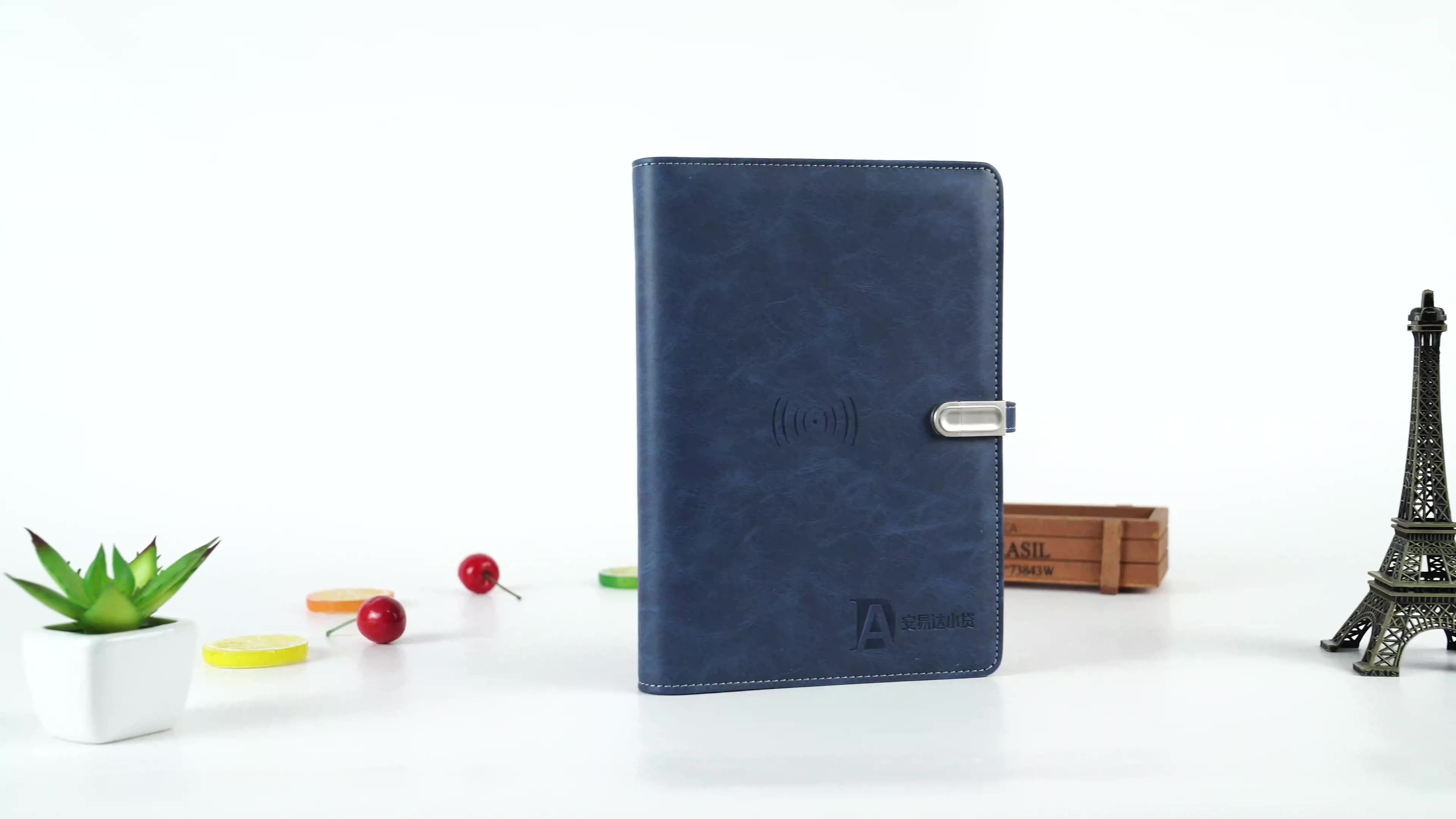 custom pu leather notebook promotional gift mobiles power