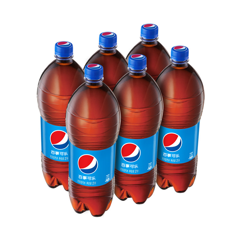 百事可乐碳酸汽水饮料饮品大瓶装2000ml*6瓶聚餐乐享家庭装年货