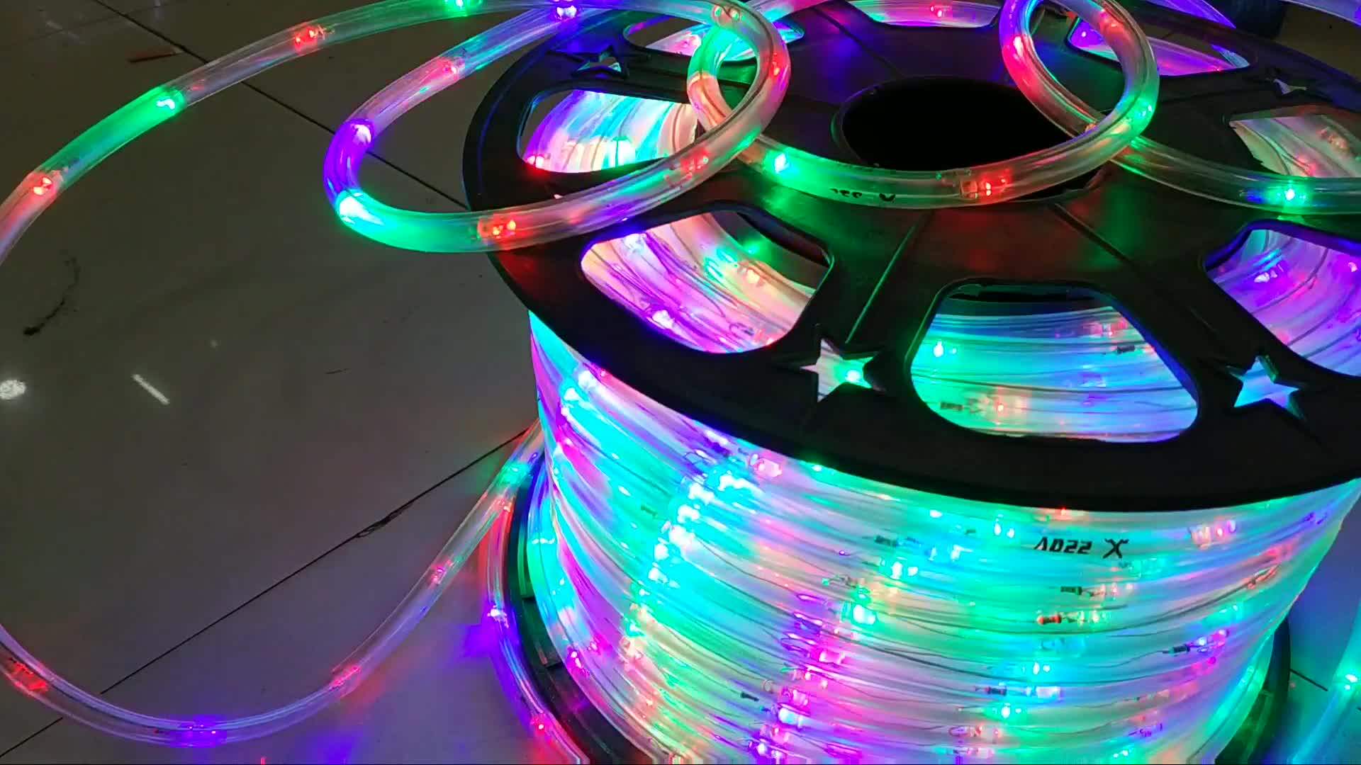 led圆二线/灯带扁三线彩虹管彩灯户外防水防雨家居工程装饰照明