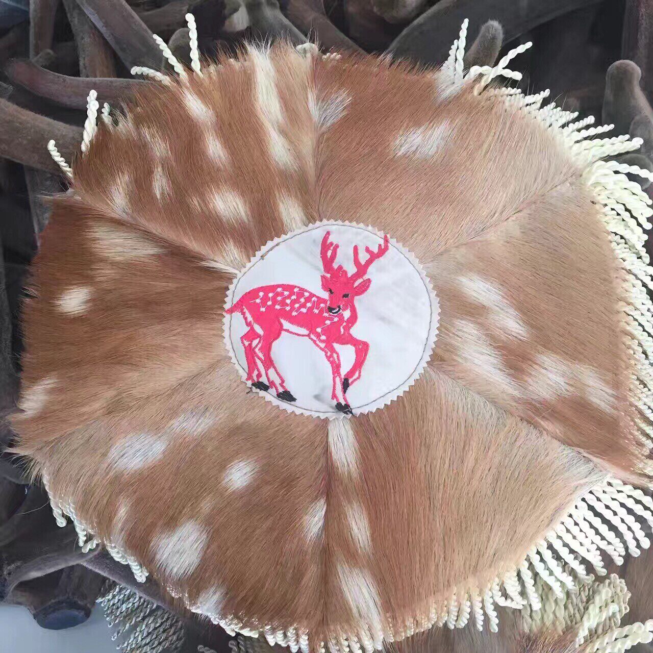 纯梅花鹿皮坐垫