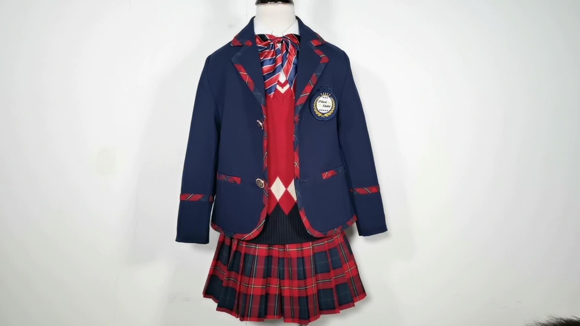 厂家直销英式秋冬季ponte-de-roma编织儿童制服校服