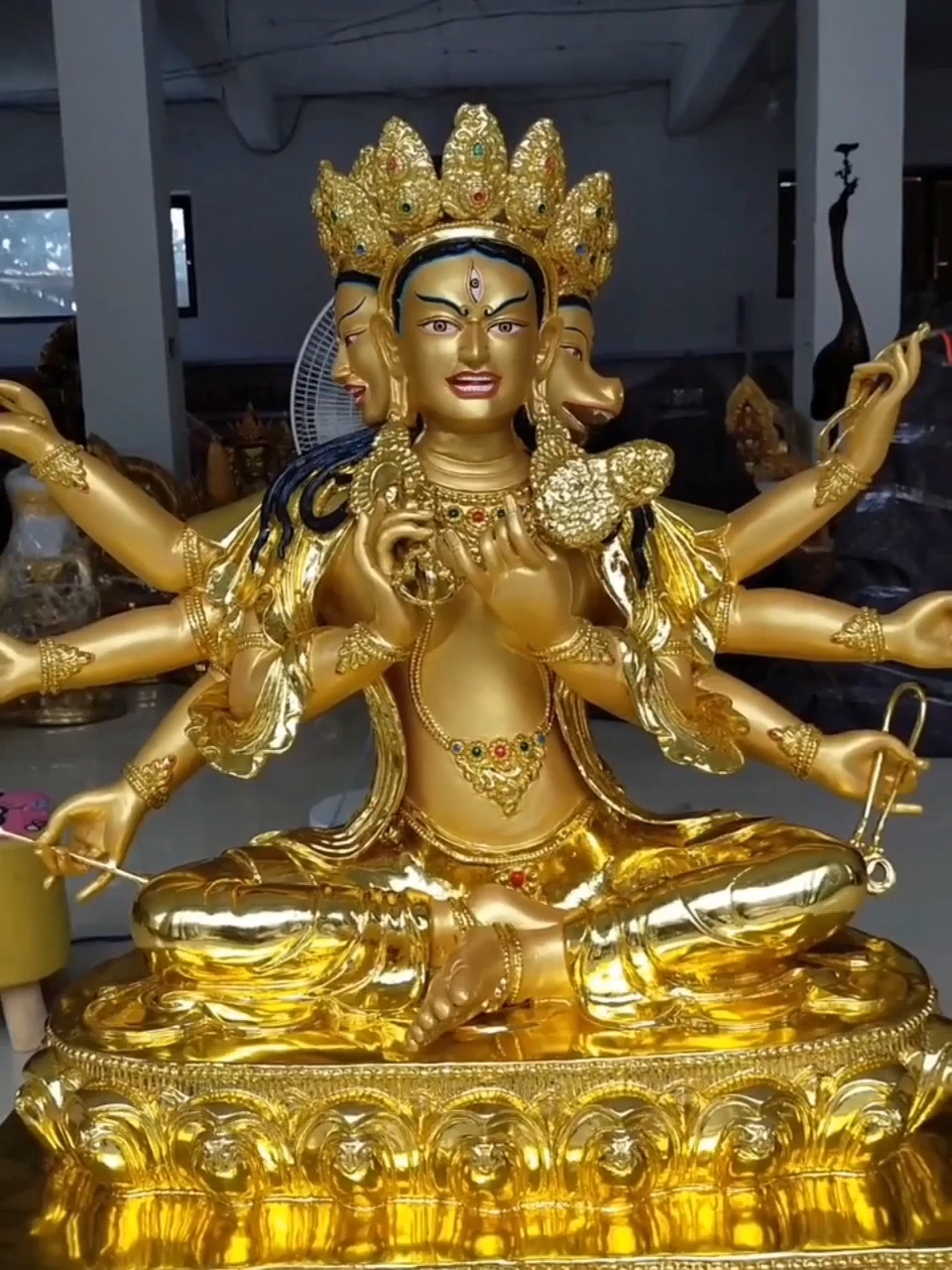 纯铜铸造大型藏传1米摩利支天佛像光明佛母 具光佛母聚光佛母佛像