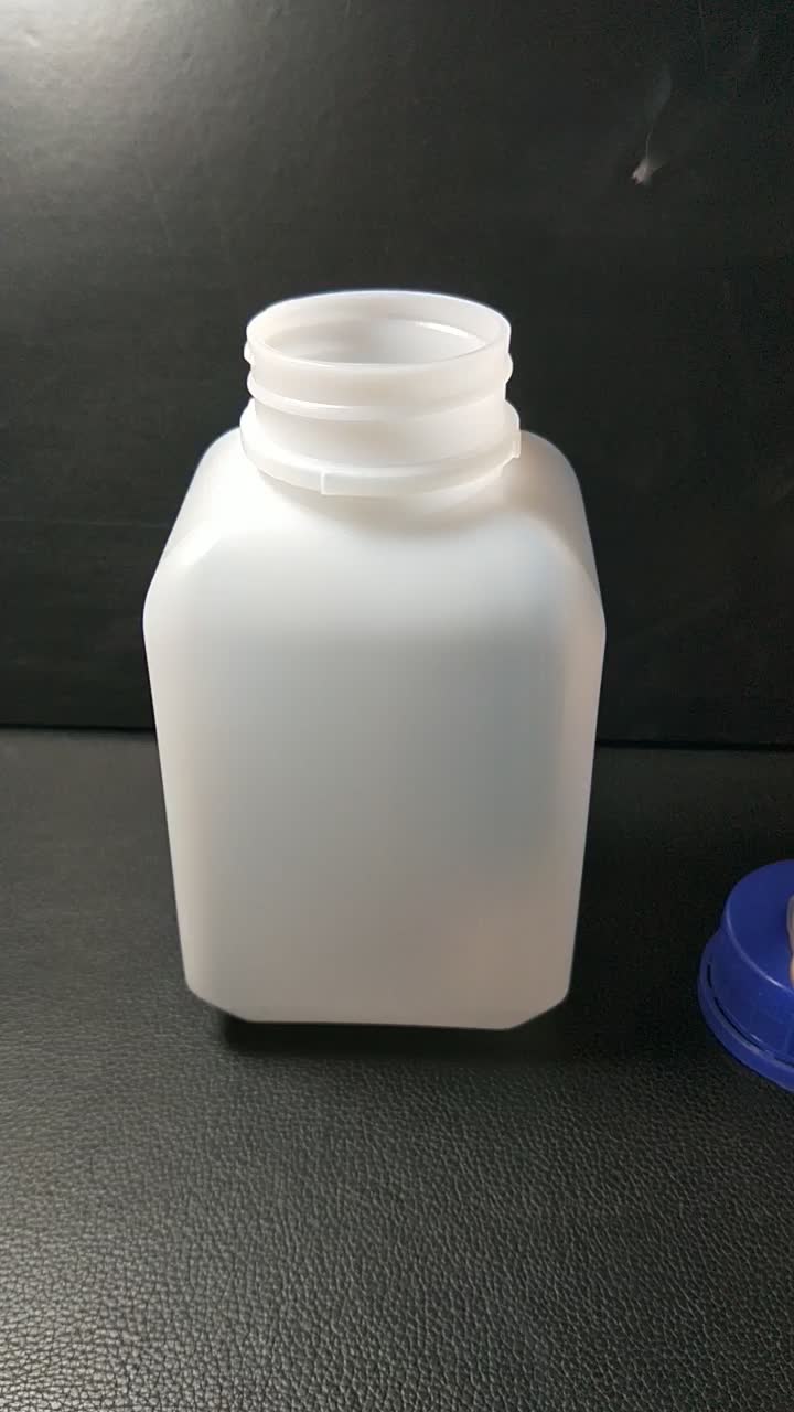 厂家直销500ml化学塑料方瓶 透明大口固体样品试剂瓶
