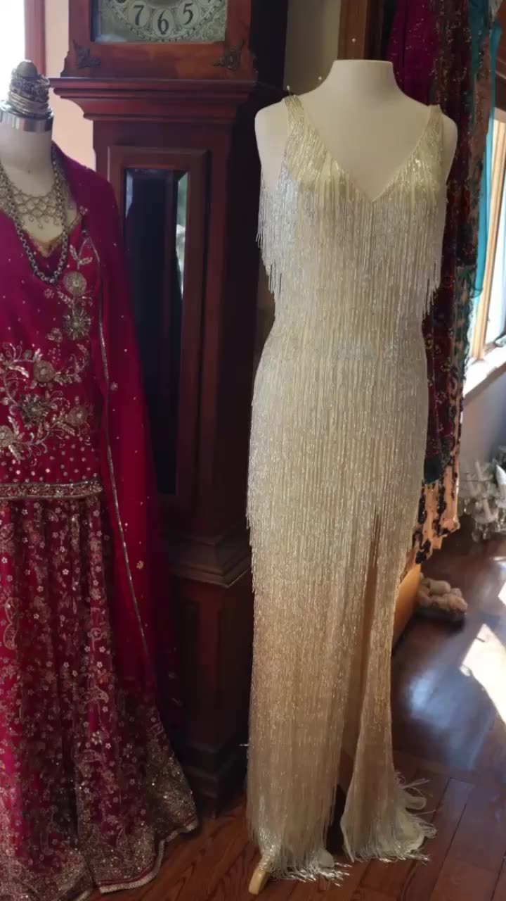 Beaded Fringe Embellished Wedding Princess Hot And Sexy Party Evening Dress Hot And Sexy Dress