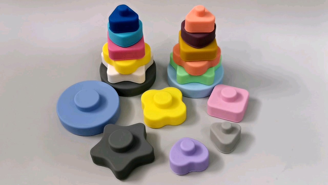 creative silicone rainbow stacking toy stacker educational