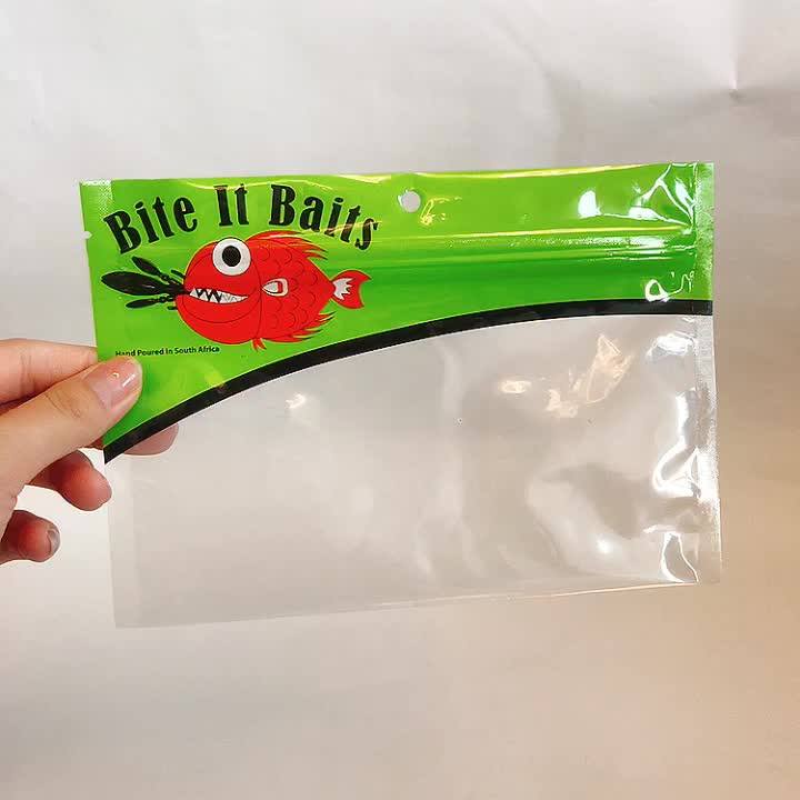 oem clear soft plastic reusable ziplock bag for fish bait lure