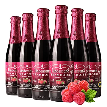 【进口】比利时林德曼山莓果味啤酒250mlx6[10元优惠券]-寻折猪