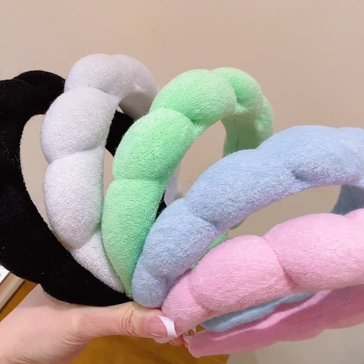 亚马逊跨境高颅顶麻花发箍云朵头箍欧美ins高级感洗脸发箍女发饰