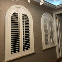 Shengdeke semicircular curved arch shaped triangular solid wood blinds breathable windows Wooden movable blade blinds