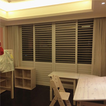 Solid wood blinds doors breathable windows living room dining room study hanging rail sliding door sliding door invisible door partition hanging sliding door