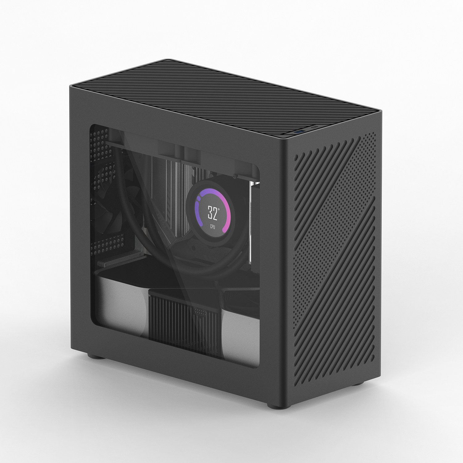 COOJ宰相Z18電腦機箱MATX鋁合金機殼玻璃側透版直插水冷