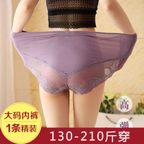 Special size sexy lace underwear women high waist high fat fat mm300 Jin light and comfortable black breifs women