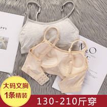 Fat Girl Brother-in-law Extra-large Thread Beauty Back Wrap Chest Woman Smear Plus Fat Increase Code Underwear Anti-Walking Light Student Short Sexier