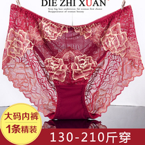 1 Dress Chubby Girl Girl Sexy Lace Transparent Mesh Yarn Pants Woman Plus Fat Increase Code Fat MM Triangle Pants 200 catty